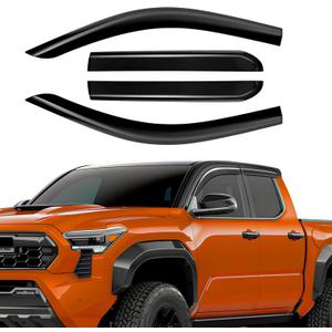 Rain Guards Compatible with Toyota Tacoma 2024-2026, Tape-on Durable Side Windows Wind Deflectors, out Channel 2024 2025 2026 Tacoma Rain Guard Black 4 PCS