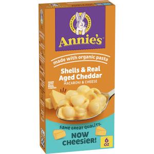 12 x Annie's Shells and Real Aged Cheddar, Made with Organic Pasta and Real Cheese, 6 oz (EXP 10/23/27)
