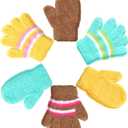 6 x SATINIOR 6 Pairs Kids Toddler Knitted Gloves Winter Warm Stretchy Mittens Soft Lightweight Mittens for Boys and Girls (XS)