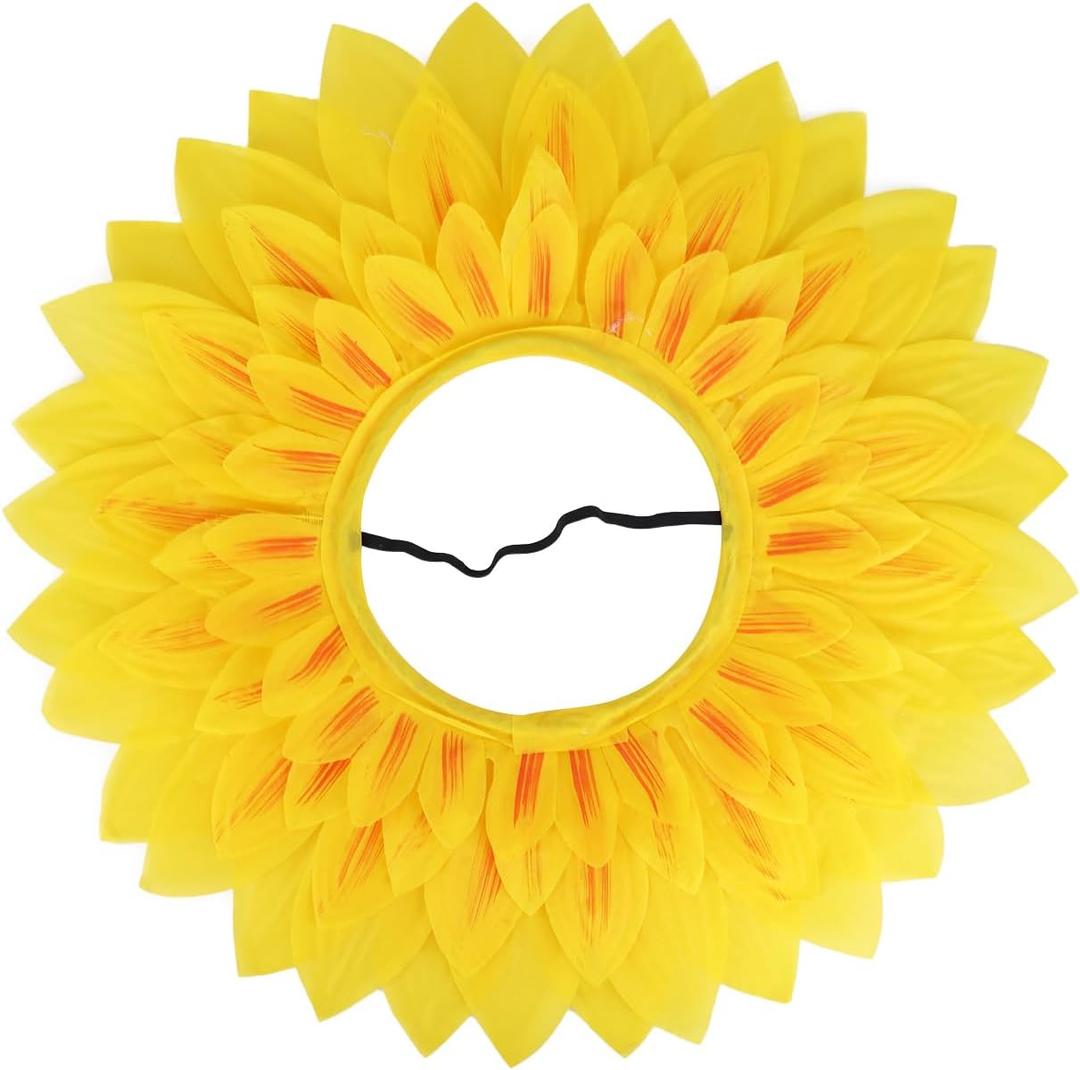 Festivous Wishel Sunflower Costume Head for Kids and Adults Yellow Petals Headband Party Decorations Photo Props Doll Costume Sunflower Hat Headwear Props (adults)