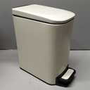 Cesun Small Bathroom Trash Can with Lid Soft Close, Step Pedal, 6 Liter / 1.6 Gallon Stainless Steel Garbage Can with Removable Inner Bucket, Anti-Fingerprint Finish (Creamy White)