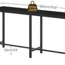 YATINEY 70.8" Long Bar Table, Counter Bar Height Table, High Top Table, Rectangular Hightop Bar Pub, for Kitchen, Living Room, Entryway, Black BT08BB
