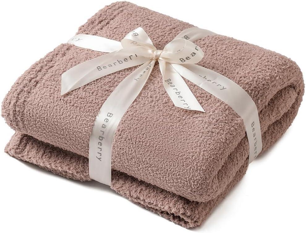 bearberry Super Soft Fluffy Throw Blanket Lightweight Cozy Warm Bed Blankets for Couch Bed Sofa All Season (Rose Taupe, 60x80)