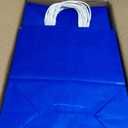 Toovip 50 Pack 8x4.75x10 Inch Medium Royal Blue Kraft Paper Bags with Handles Bulk, Gift Wrap Bags for Favor Grocery Retail Party Birthday Shopping Business Goody Craft Merchandise Take Out sacks