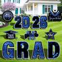 Class of 2026 Yard Signs, 11PCS Blue Black 2026 Graduation Yard Decorations Large Congrats Grad Lawn Sign with Stakes for Outdoor Senior High School College Garden Prom Send Off Party Decor Supplies