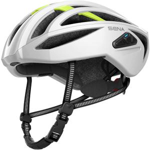 Sena R2 / R2 EVO / (Alexa Built-in) only R2X, Smart Bluetooth and Mesh Intercom Communications Road Cycling Helmet (Large, Matte White)