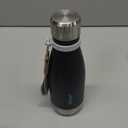 VINUR Kids Water Bottle-9 oz Stainless Steel Double Wall Vacuum Insulated Water Bottle for School-Cola Shape Flask with Carry Rope(Black)