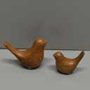 Elegant Wood Look Small Bird Sculptures,Modern Abstract Art Pieces for Bookshelf Decor, Coffee Table Decor, and Luxury Home Decor Accents(2Pcs Set)