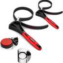 2-Piece Rubber Strap Adjustable Wrench Set Diameter 4" and 6", Oil Filter Pipe Jar Opener Strong Grip Plumbers Universal Spanner for Drain Sewer Cap Sink Pliers Nut Shower Head Valve Removal