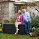 Keter Westwood 150 Gallon Resin Large Outdoor Storage Box for Patio Furniture, Outdoor Cushions, Garden Tools and Pool Floats, Dark Grey