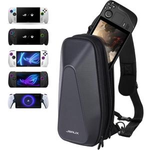 JSAUX Sling Bag for Steam Deck (OLED)/ROG Xbox Ally X (2025)/Xbox Ally/ROG Ally (X), Carrying Case with EVA Hard Shell, Double-layer Case for Docking Station & Accessories, Crossbody Bag for Travel