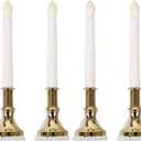 CTKcom 4 Pack Solar Flameless Candles Light Solar Powered Flickering Candle Light Window Wall Lamp Romantic Night Light Wall Lamp with Suction Cups Decoration for Party Christmas Hallowmas Festival