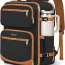 Taygeer Frontier Airlines Personal Item Bag 18x14x8, Underseat Carry on Backpack with Makeup Compartment, 40L Travel Backpack for Women & Men Fits Spirit Frontier Allegiant, Black Brown
