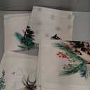 GEEORY Christmas Tree Reindeer Pillow Covers 20 x 20 Inch Set of 4, Xmas Decorations, Holiday Hello Winter Decorative Throw Pillows for Sofa Green G717-20