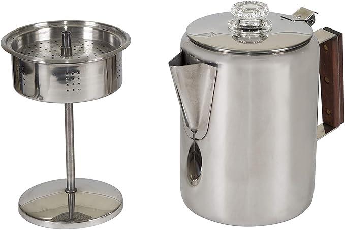 Stainless Steel Percolator Coffee Pot 9 Cups (276-9), Silver Stainless Steel Percolator Coffee Pot 9 Cups (276-9), Silver