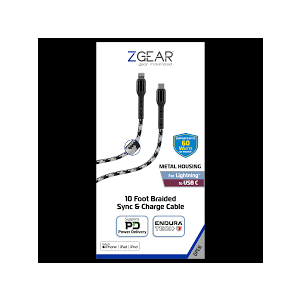 Zgear 10Ft Braided Charge and Sync Cable USBC To USBC