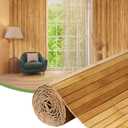 Flexible Bamboo Wall Paneling – 48"x96" Pole Wrap for Basement Columns & Curved Walls – Paintable Wood Slat Tambour Board for Kitchen Island, Cabinet Refacing & DIY Headboards – Natural Style
