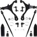 maXpeedingrods 12Pcs Suspension Kit for Honda CR-V 2002-2004 4WD/2WD, Front Lower Control Arm with Lower Ball Joints, Sway Bar Links, Outer & Inner Tie Rod, Boots