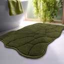 Bathroom Rugs, 32x20 Inches Bath Mats Non Slip, Extra Soft Absorbent Microfiber Shower Bath Rugs Mats Carpet for Bathroom Floor Decor, Machine Washable (Olive Green)