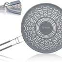 11" Silicone Splatter Screen Pan Cover with Folding Handle, Heat Insulation Cooling Mat, Strainer, Drain Board, Oil Splash Guard for Frying Pan