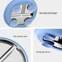 Bakpoco Stainless Steel Toddler Plate with Suction, 9 Divided Plates with Removable Silicone Sleeves for Kids, Non Toxic & BPA Free | Non Slip | Unbreakable Baby Snack Dishes Set of 2, Blue & Gray