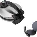 10in Electric Tortilla Maker, Electric Tortilla Press Maker, Tortilla Maker Press, Knob Temperature Control Anti Stick Roti Maker Machine with Stainless Steel Cover for Home Shop