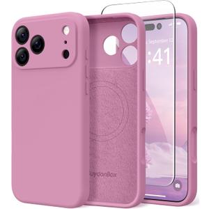 Magnetic for iPhone 17 Pro Case, Compatible with MagSafe, [Full Camera Protection][Screen Protector] Silicone Shockproof Protective Phone Case for iPhone 17 Pro 6.3", Blackcurrant