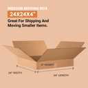 Box USA 24244 Flat Corrugated Cardboard Box 24" L x 24" W x 4" H, Kraft, for Shipping, Packing and Moving (Pack of 10)