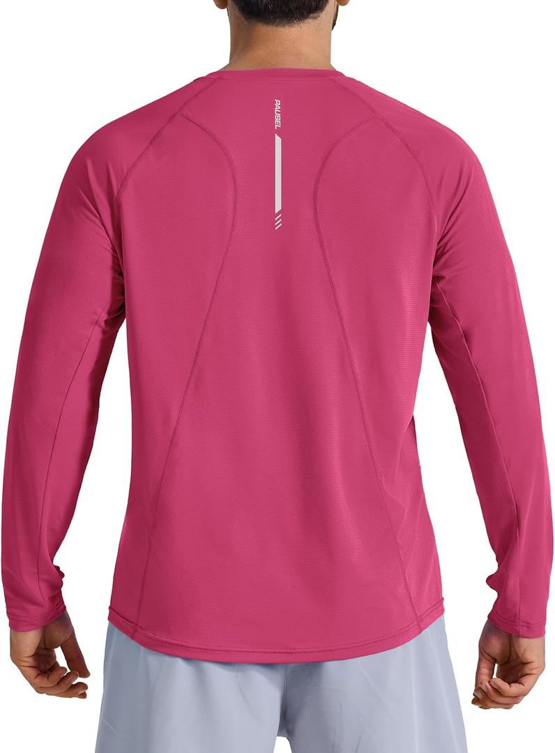 Men's Long Sleeve Sun Protection Swim Shirts UPF 50+ Rash Guard Quick Dry Lightweight Fishing Shirts for Beach Summer (Medium)