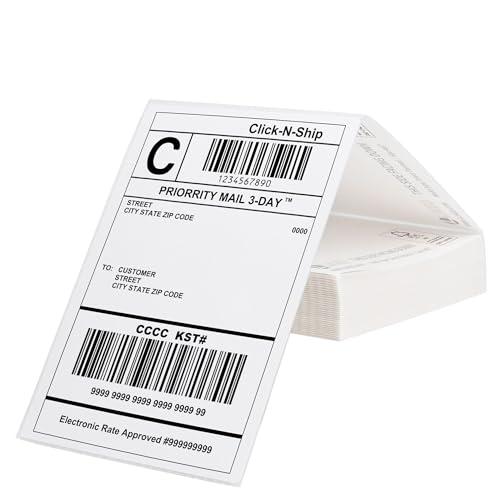 L LIKED 4x6 Thermal Labels Fanfold, Direct Thermal Shipping Labels - Perforated and Strong Adhesive