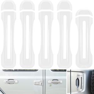 Door Handle Inserts Cover Trim+Tailgate Handle Cover for 2018-2024 Jeep Wrangler JL JLU Sports Sahara Freedom Rubicon Unlimited Gladiator JT 2-Door & 4-Door Exterior Accessories (White 5PCS)