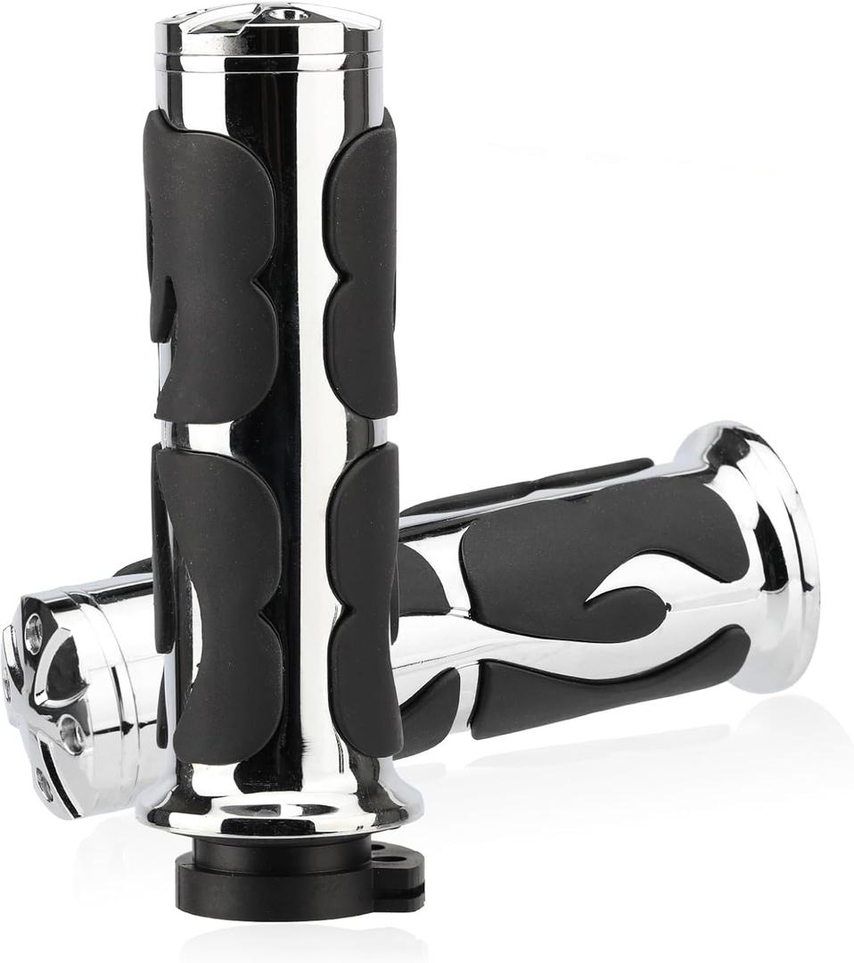 2 x LKV 1 Inch Motorcycle Grips for Cable Throttle Handlebars Fits Select Harley Sportster 883/1200 (Cable Throttle Only), Dyna & Touring Models | Not for Electronic Throttle