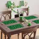 10 x XCHI Green Shamrocks St. Patrick's Day Placemats Set of 4 Table Mats for Party Home Kitchen Dining Table Decorations 12x18 Inch