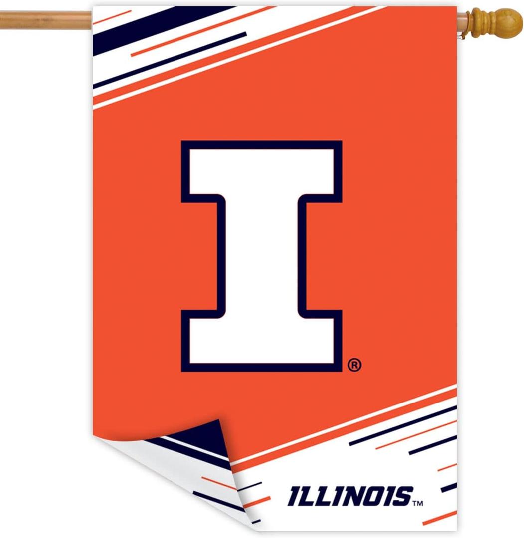 Illinois University NCAA Licensed Double-Sided House Flag 28" x 40" Briarwood Lane