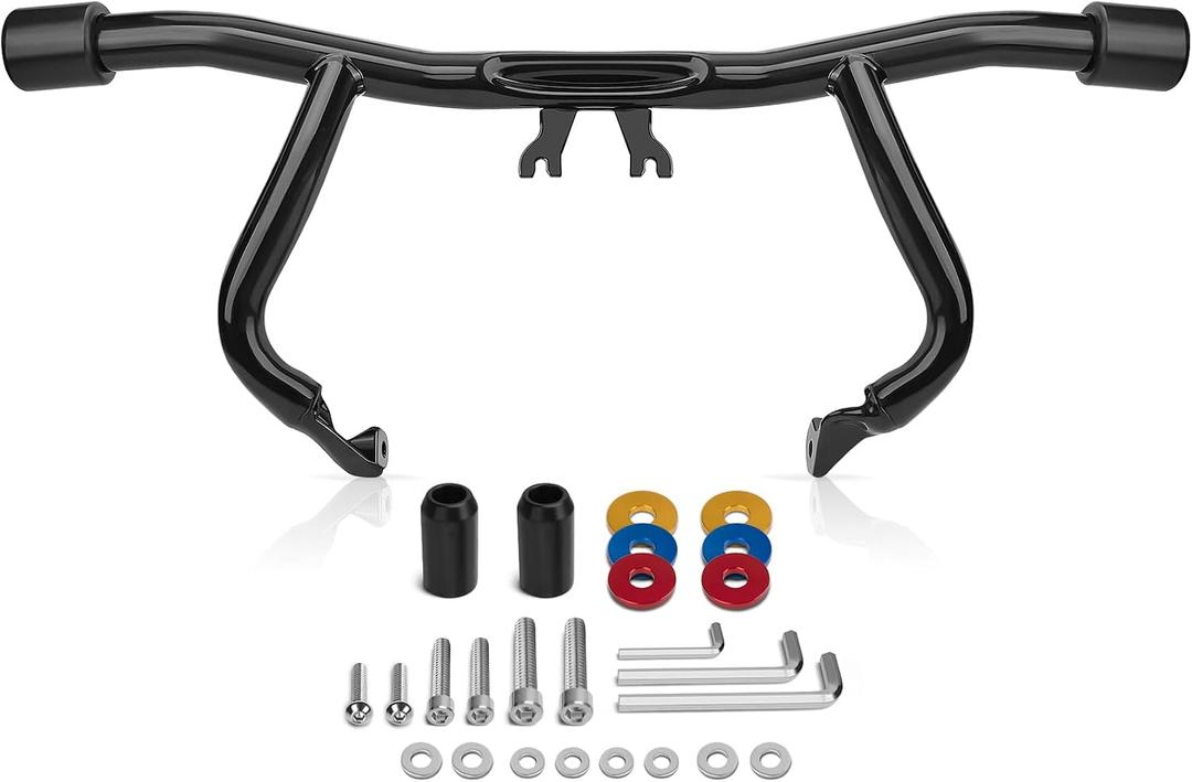 Engine Guard Flat-Out Bar Highway Pegs Crash Bars Bumper Protector w/Flat Washer Fits Harley Touring Street Glide Road King Electra Glide Ultra Limited 2014-2026