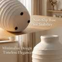 Ceramic Flower Vase 7 Inch Modern Farmhouse Vases Rustic Decorative Vase Home Decor Minimalist Handcrafted Pottery Terracotta Centerpiece Vases for Living Room,Bedroom,Table,Weddings,Office-White