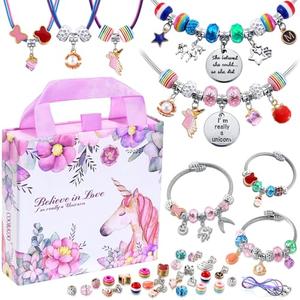 COO&KOO Charm Bracelet Making Kit, A Unicorn Girls Toy That Inspires Creativity and Imagination, Crafts for Girls Ages 8-12 with Jewelry Making Kit Perfect Gifts for 6 7 8 9 10 Girl Self-Expression!