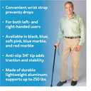 Carex Soft Grip Walking Cane with Strap, Anti-Slip Walking Cane for Easy Maneuvering, Walk Stick for Seniors & Adults with Added Support and Adjustable for Balance, Supports up to 250 lbs, Blue Marble