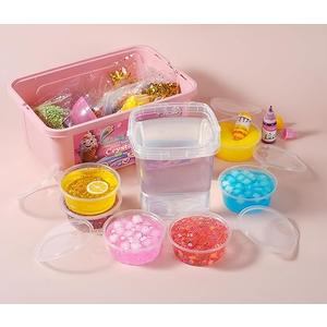 12 Pack of Pink Slime Kit Set Crystal Slime Kit Set Peach Pink Jelly Cube Glimmer Crunchy Slime D