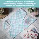 Spring Wreath Sash for Front Door - 2 Pcs Plaid Welcom Wreath Sashes with Flowers for Farmhouse Home Decor, 60 Inch Rustic Green Pink Wreaths Sash for Doorway Yard Indoor Outdoor