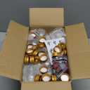 32 Pack Christmas Booze Balls, Fillable Christmas Tree Hanging Ornaments Clear Plastic Water Bottle Bulbs Pendant Ball with Plaid Ribbon and Stickers for Xmas Home Party Decor(Ball)