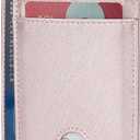 LinsCraft Slim Minimalist Wallet, Small Leather Front Pocket Wallets, RFID Blocking, Credit Card Holder for Men Women (Pink)
