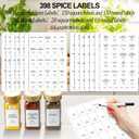 AISIPRIN Glass Spice Jars with 398 Labels, 24 pcs 4oz Spice Containers with Bamboo Lids, Square Spice Bottles With Shaker Lids,Spice Organization for Cabinet,Drawer,Rack,Seasoning Organizer