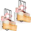 Hanger Organizer Stacker, Clothes Hanger Storage Rack for Laundry Room, Portable Hanger Holder Holds up to 110 Wire Clothes Racks for Closet, Hanger Storage for Adult and Child(2 Packs)