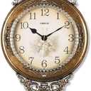 SHISEDECO Elegant, Traditional, Decorative, Hand Painted Modern Grandfather Wall Clock Fancy Ethnic Luxury Handmade Decoration, Swinging Pendulum for New Room or Office. Large. 29.5 Inch. (Copper)