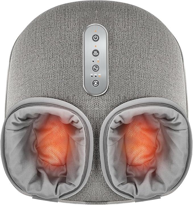 Medcursor Foot Massager with Heat  Shiatsu Deep Kneading, Delivers Relief for Tired Muscles and Plantar, MultiLevel Settings & Adjustable Intensity for Home or Office Use, Gifts for Women Mom