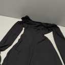 SOLY HUX Women's Long Sleeve Mini Dress Elegant Lace Up Crew Neck Work Office Dresses (Plain Black) S