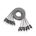 RECOIL RCI66 99.99% Oxygen Free Copper 6ft 6-Channel RCA Audio Cable, Twisted Pair with Noise Reduction
