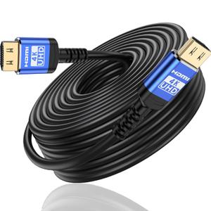 18Gbps hdmi Cable 50ft with Gripping Connectors,4k Ultra high Speed Ethernet 2.0 Flexible Cord Support 4K@60Hz HDR,HDCP2.2,ARC,3D and CEC for HDTV/PS4/3/Xbox/Monitor/Projector ect