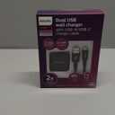 Philips USB Wall Charging Kit, 12W USB A to C Charger Block with 6ft Braided Cord Foldable Plug DLP6212C/37